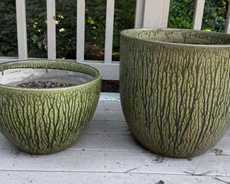 Green Crackle Outdoor Ceramic Planter Pots