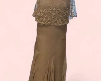 1929 Beige Silky Dress