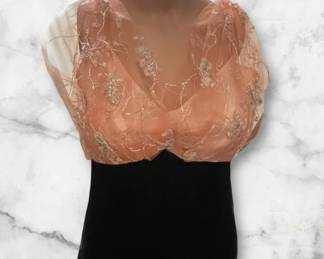 1937 Black And Pink Formal Dress