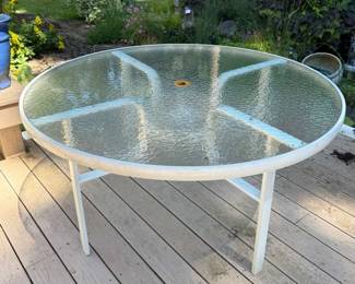 Round Glass Topped Patio Table