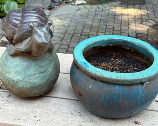 Ceramic Snail And Pot
