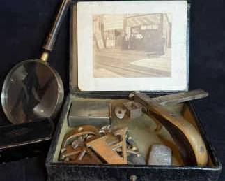 Antique Pistol Grip Draw Gage, Leather Slither Other Antique Items