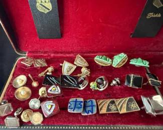 Cufflinks Enamel Ware, Hematite, Ceramic  More