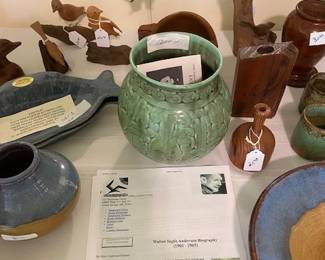 Rare Walter Anderson designed piece and others by Shearwater Pottery