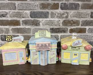 (3) Route 66 Canisters: Motel, Theater, Drive In