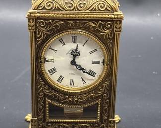 Vtg. Gilt Gold 8-Day Desk Clock from West Germany