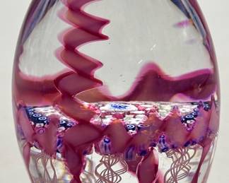 Vintage Art Glass Paperweight 4in tall