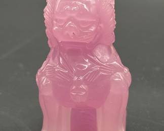 Carved Pink Lion Fugurine