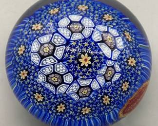 Murano Glass Millefiori Paperweight from Italy