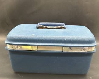 Vintage Blue Samsonite Saturn 400 Train Case