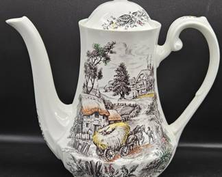 Vintage Yorkshire English Ironstone Coffee Pot
