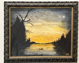 Pacific Northwest Landscape at Sunset Framed Art