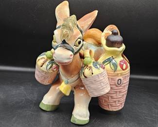 Vintgage Ceramic Donkey Condiment Caddy