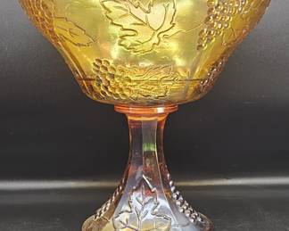 Carnival Glass Marigold Harvest Glass Compote