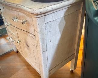 Antique chest with authentic crackle finish