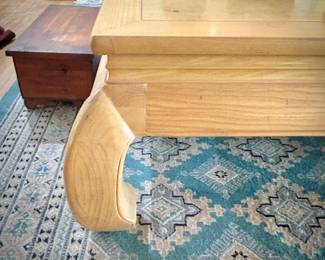 1980s Henredon burl Ming-style coffee table