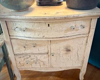 Antique chest with authentic crackle finish