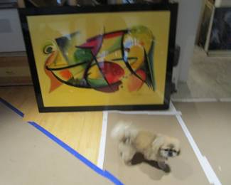 Alfred Gockel Pop Art painting, dog for scale.