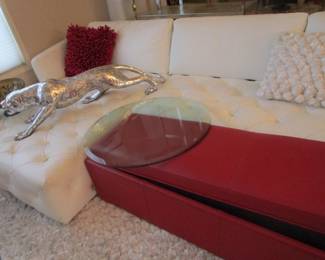 Kasala white leather sofa