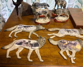 Collectible wolf figurines