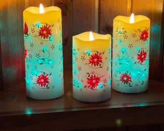 Battery operated candles.  Some LED candles with remotes