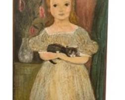 Original Folk Art Painting On Board - Signed "By Hand - The Roberts Family"