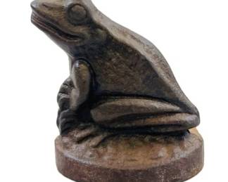 Vintage Cast Iron Frog Bookends/ Doorstop With Wedge
