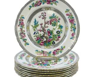English Porcelain Dinner Plates - Signed "John Aynsley & Sons"