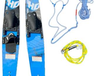 HO Ranger 67 Water Skis With HO Bindings & West Marine Water 75 Foot Water Ski Trainer Rope And Handle