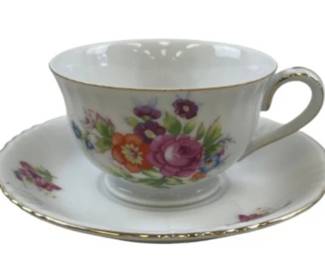 Yamaka Porcelain Tea Cup & Saucer (2) - Labeled Japan