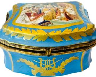 Vintage Limoges Porcelain Hinged Box - Signed Limoges Made For Marshall Fields & Co. Chicago