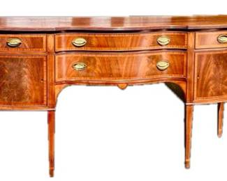 Federal Style Inlaid Mahogany Serpentine Front Sideboard - Fantastic Piece!