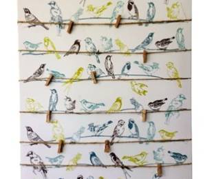 Birds Of A Feather - Canvas Print With Laundry Line And Clips