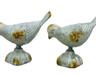 Patina Cast Iron Birds For A Garden Or Home.