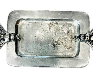 Decorative Silver Tone Tray - Bumble Bee Handles