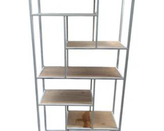 Contemporary Staggered Shelf Etagere - Metal & Wood