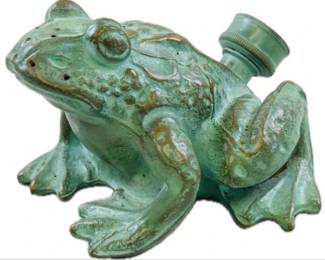 Adorable Cast Metal Frog Garden Sprinkler