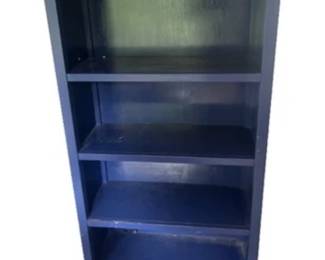 Blue Painted Wooden Bookcase