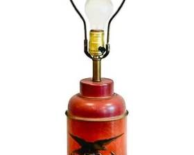 Vintage Brass And Metal Lamp With Americana Design