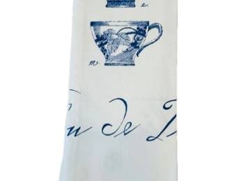 Kitchen Tea Towel With Tea Cup Motif