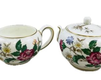 Wedgewood Charnwood China Creamer And Sugar Bowl