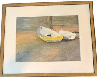 Framed Boat Print - 23 X 19 Inches