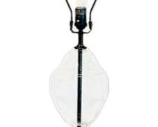 Pottery Barn Glass Lamp With Brushed Metal Base & Birds Nest Finial