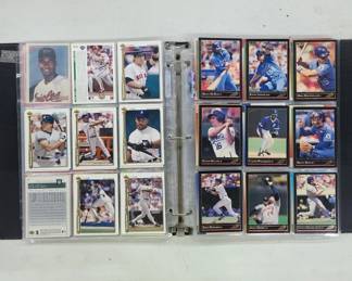 Binder Full of Baseball Trading Cards