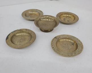Brass Leaf Etched Tray Set