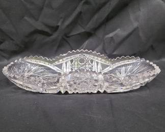 Cut Crystal Oval Dish
