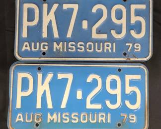Missouri 1979 Matching License Plates