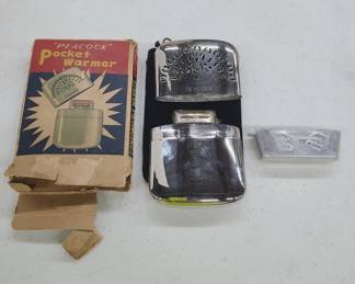 Vintage Peacock Pocket Warmer with Box