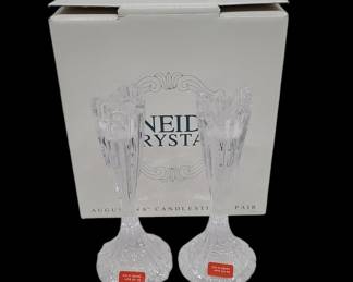New Oneida Crystal Candle Stick Holders NIB