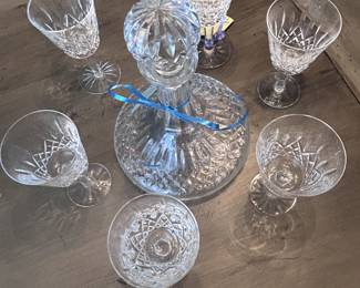 Waterford Wine Decanter and Waterford Wine Glasses